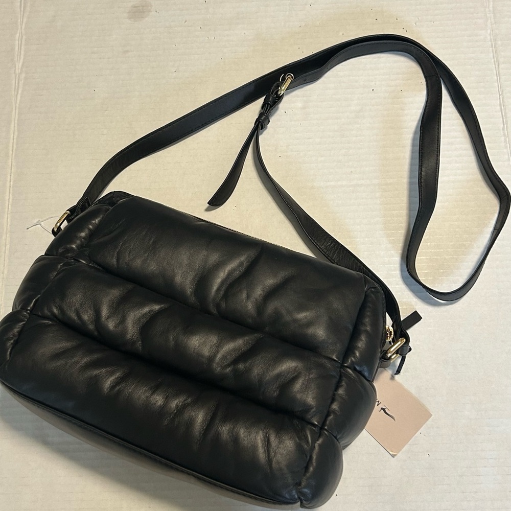 MARTA PONTI Black Quilted Crossbody Adjustable Strap bag NWT - Picture 2 of 12
